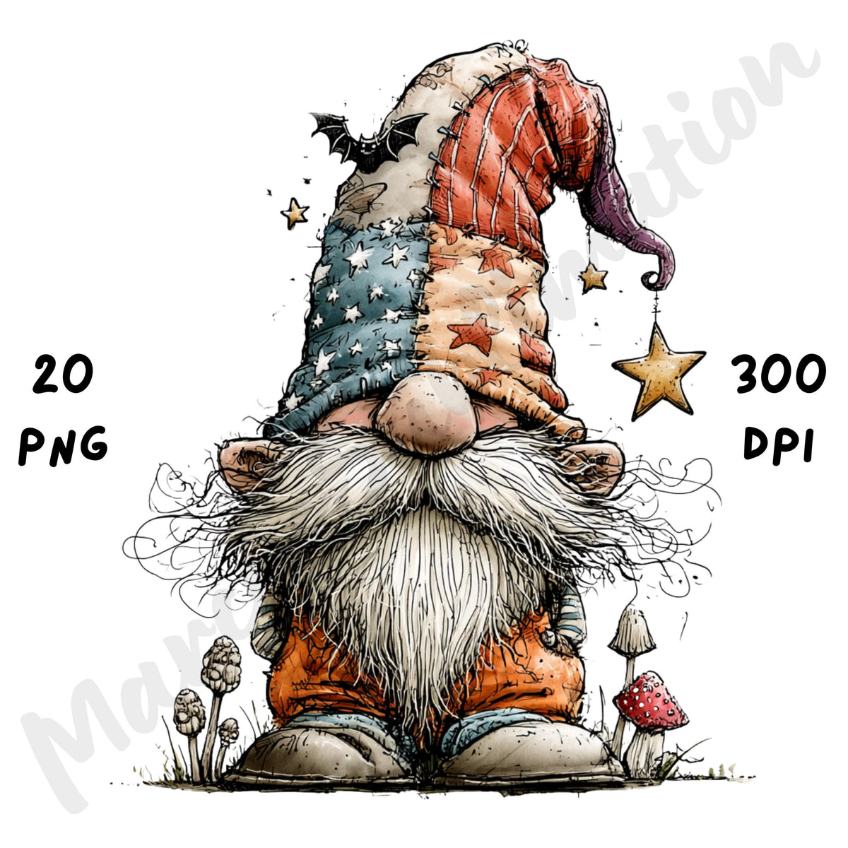 Halloween Gnome Quirky Clipart