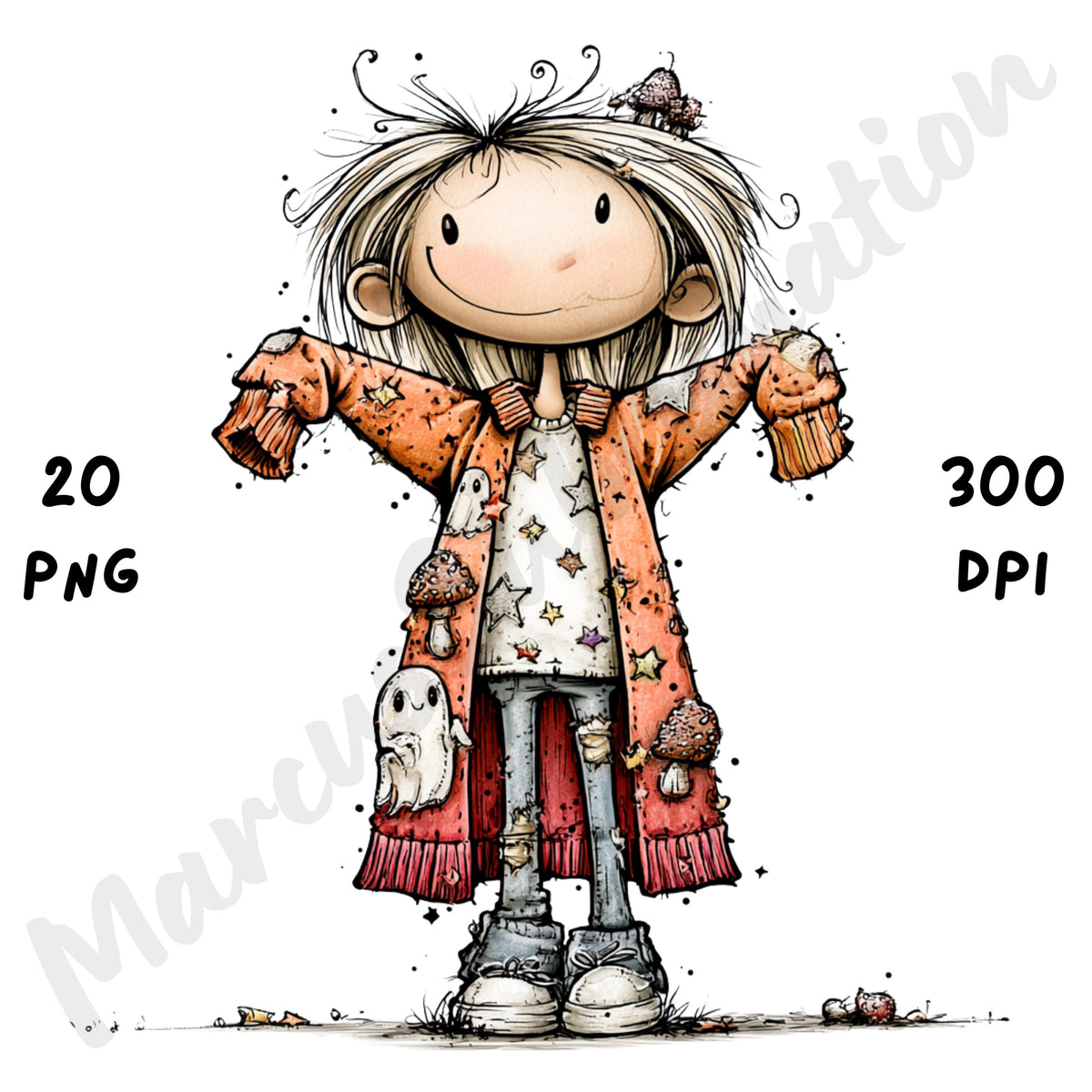 Halloween Girl Quirky Clipart