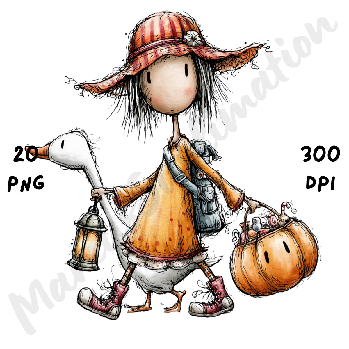 Halloween Girl Quirky Clipart