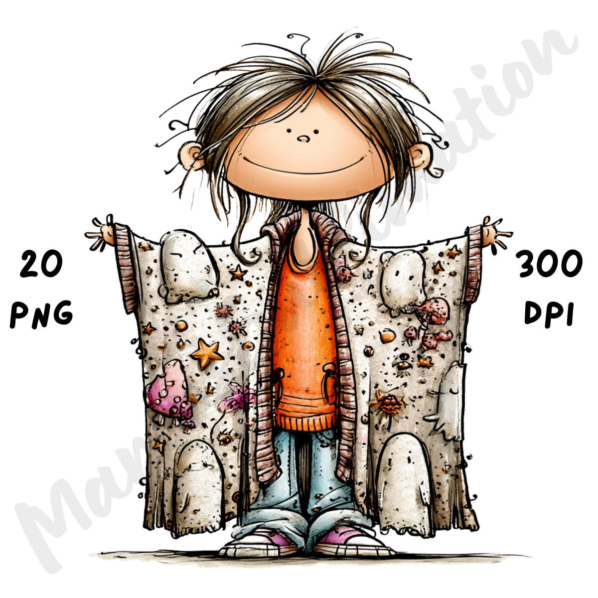 Halloween Girl Quirky Clipart