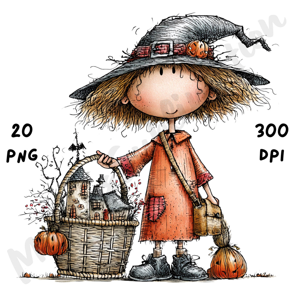 Halloween Girl Quirky Clipart