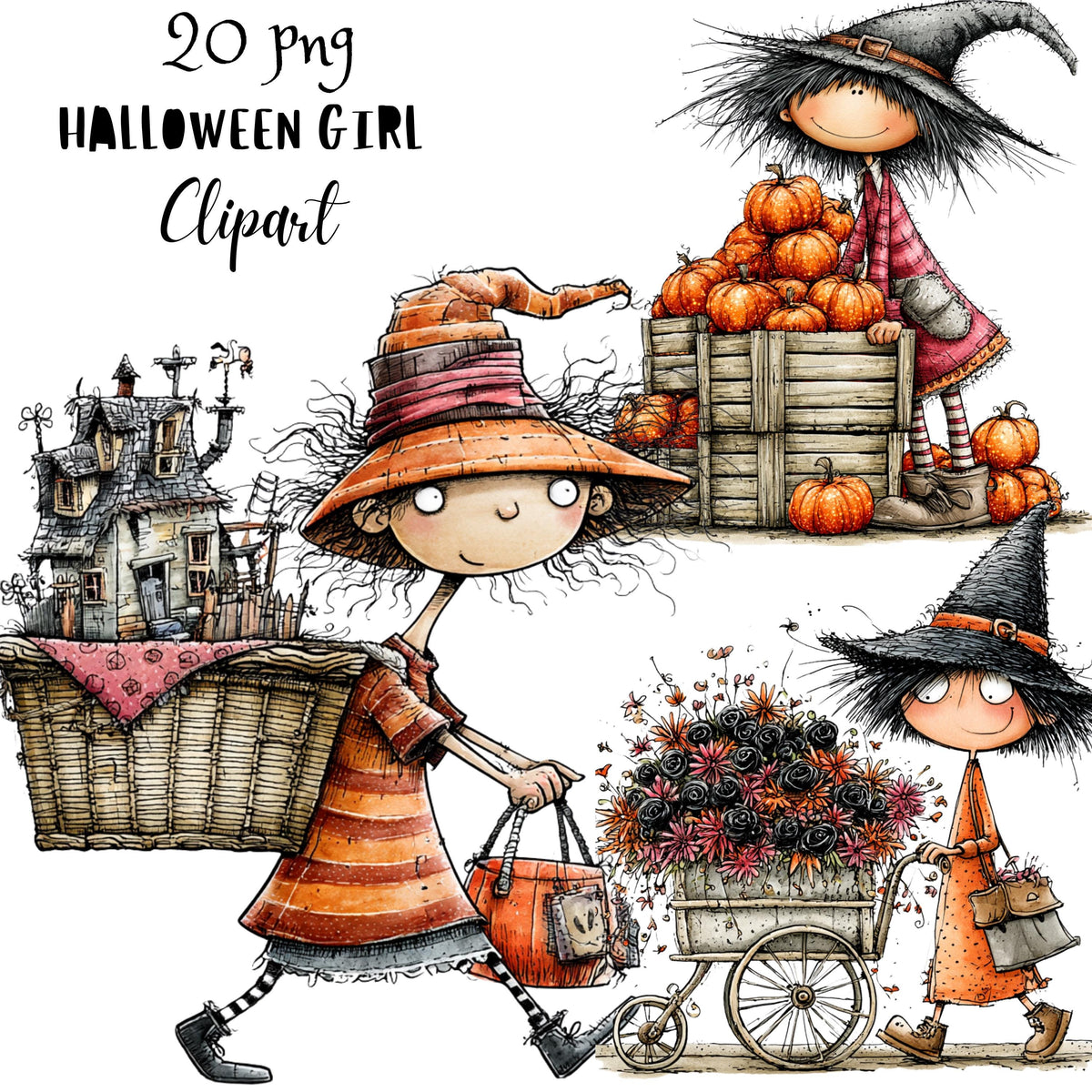 Halloween Girl Quirky Clipart