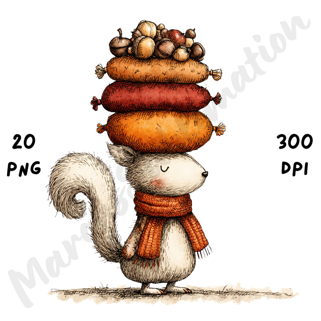 Fall Animals Whimsical Clipart Bundle