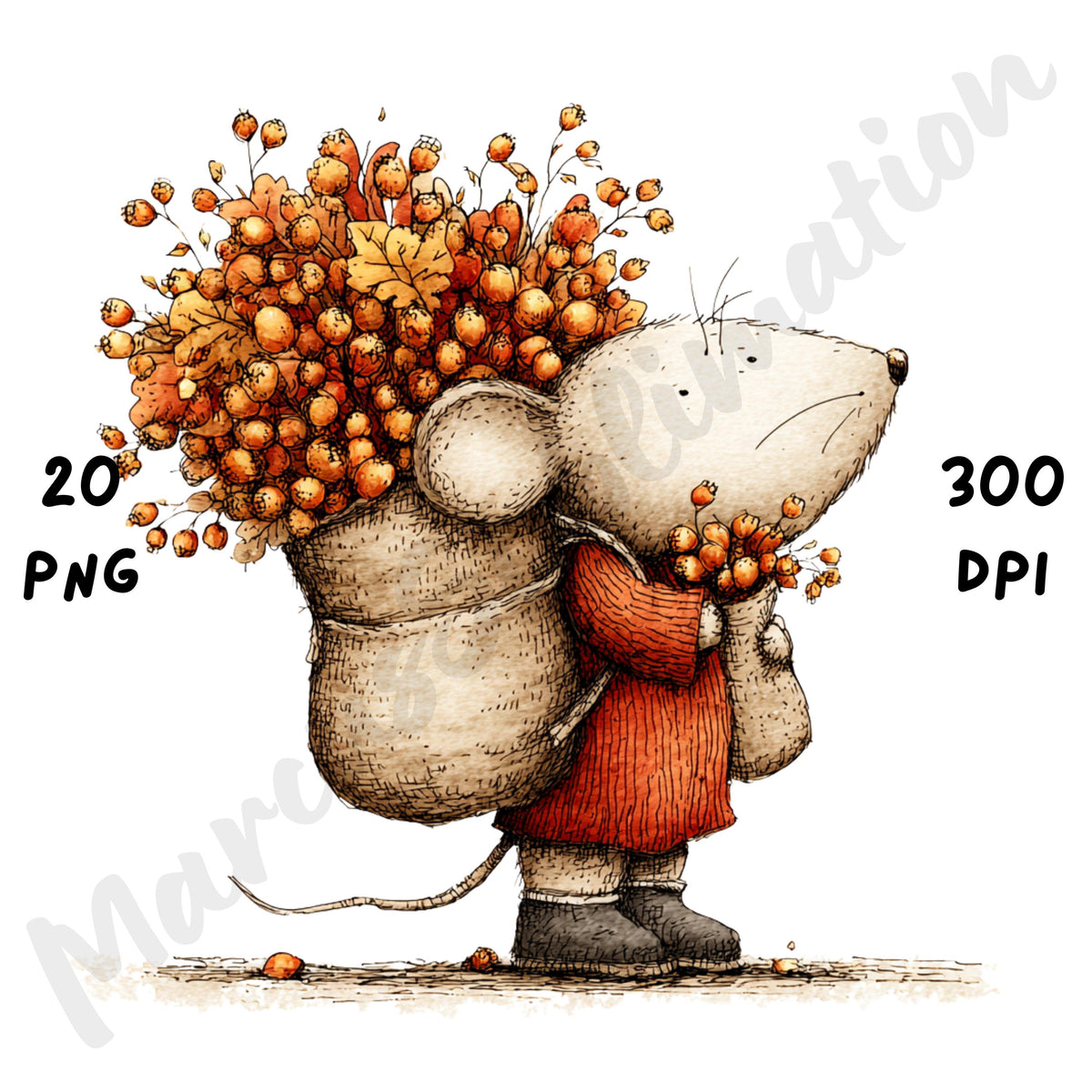 Fall Animals Whimsical Clipart Bundle