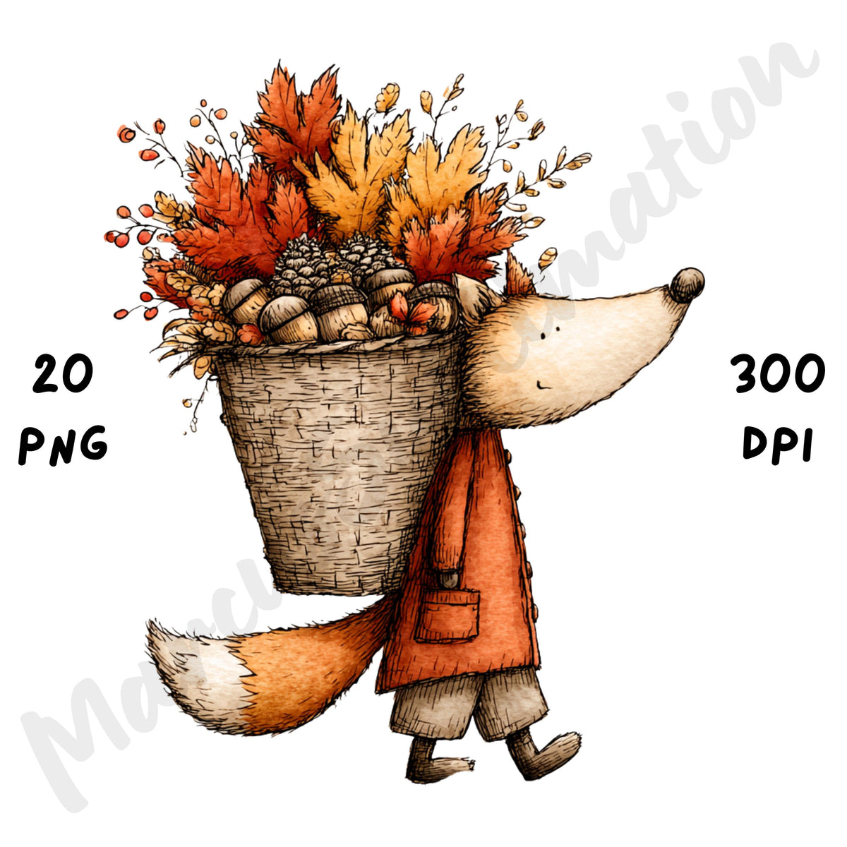 Fall Animals Whimsical Clipart Bundle