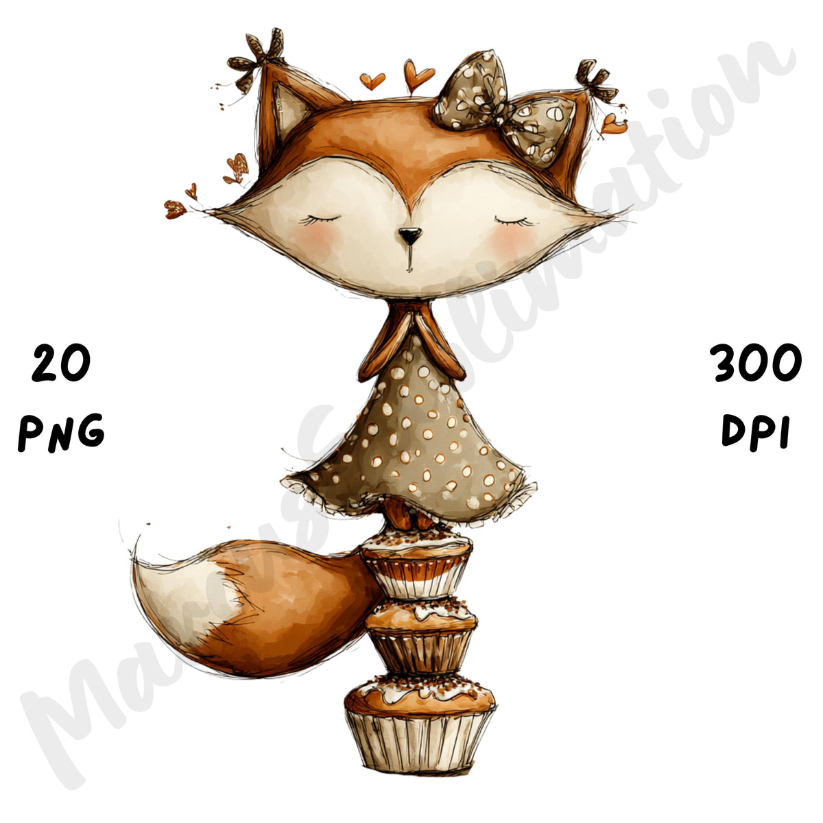 Fall Fox Whimsical Clipart Bundle