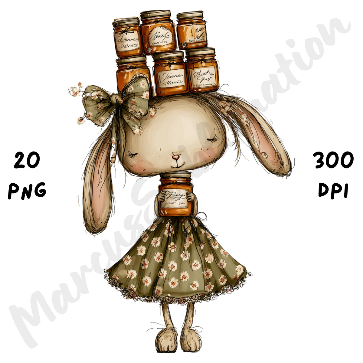 Fall Bunny Whimsical Clipart Bundle