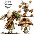Fall Bunny Whimsical Clipart Bundle