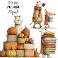 Fall Bear Whimsical Clipart Bundle