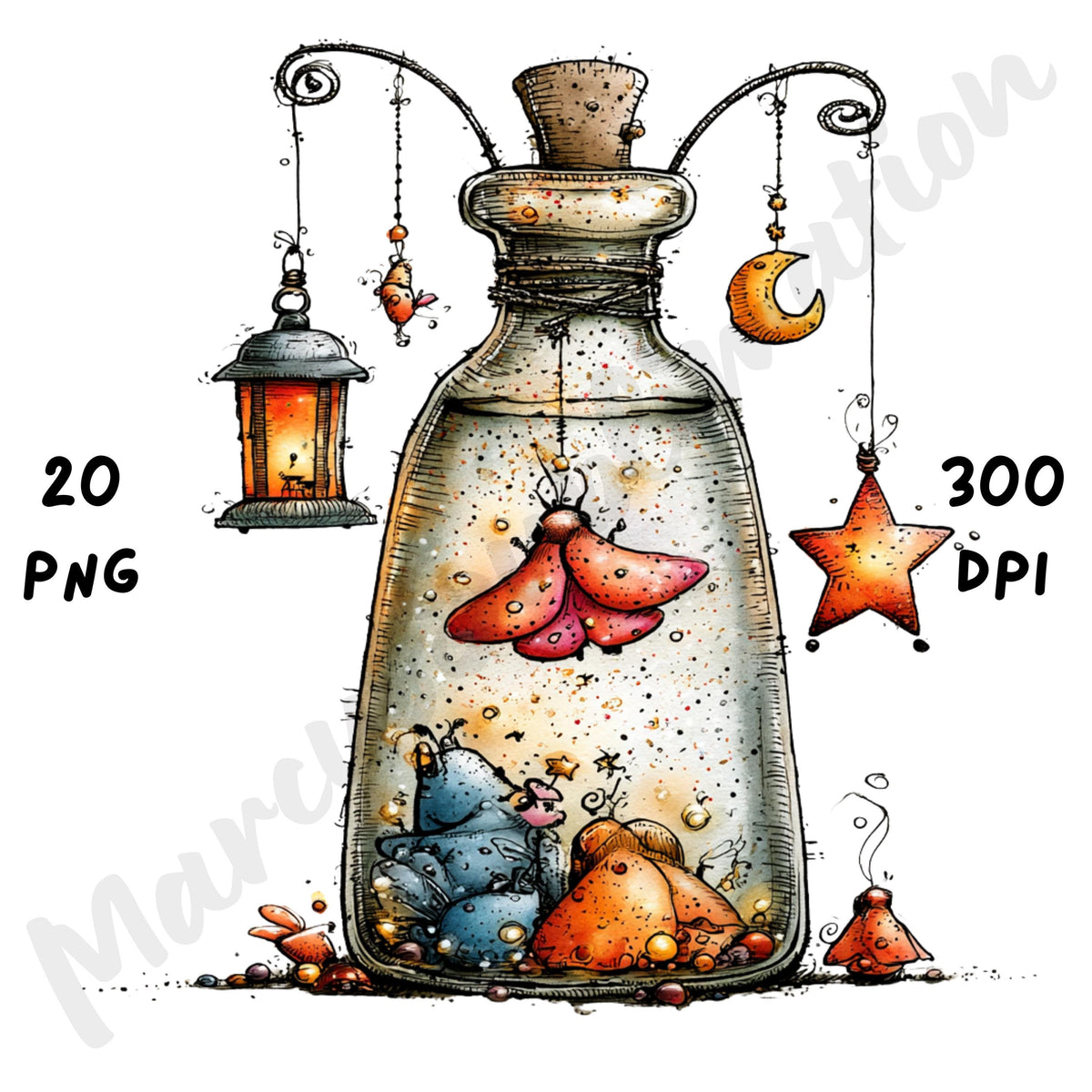 Potion Bottles Quirky Clipart