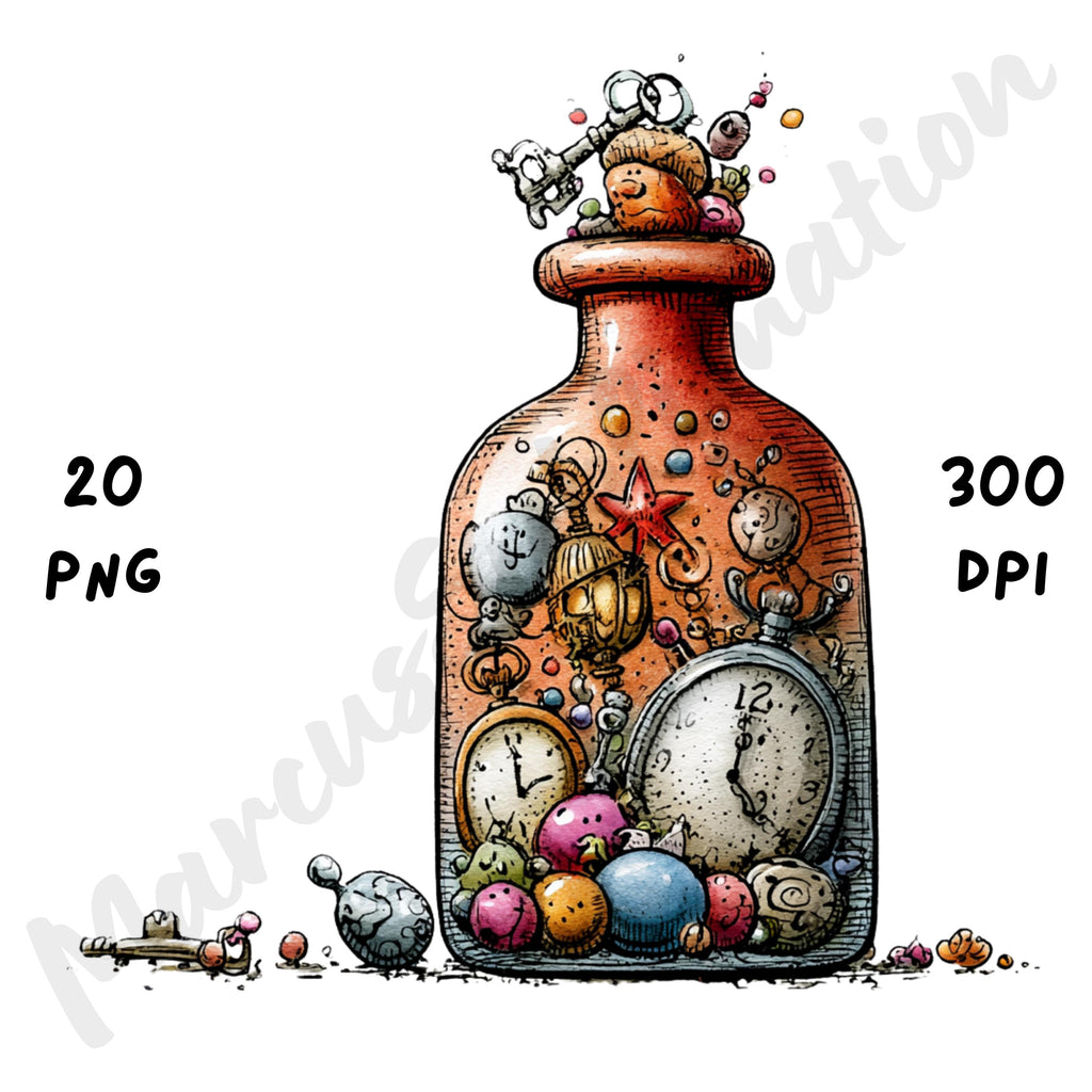 Potion Bottles Quirky Clipart