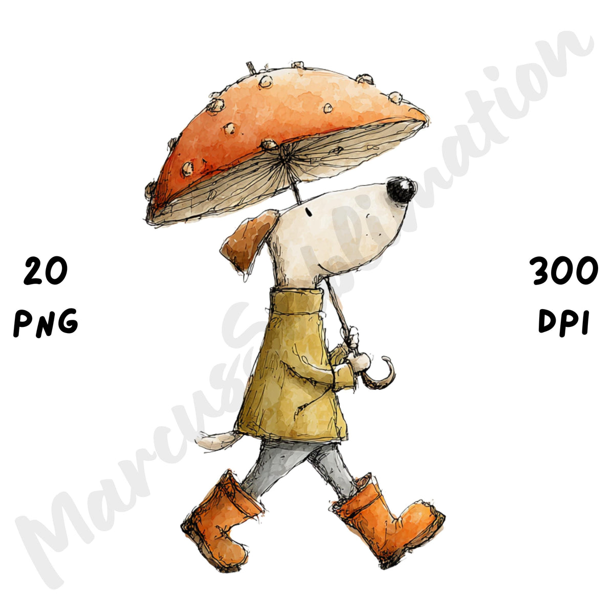 Fall Dog Whimsical Clipart Bundle