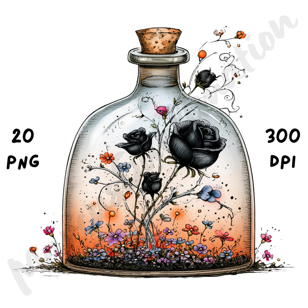 Halloween Flowers Quirky Clipart