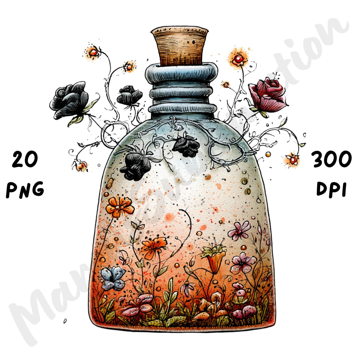 Halloween Flowers Quirky Clipart