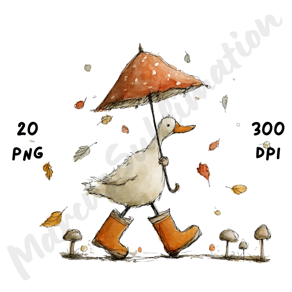 Fall Birds Whimsical Clipart Bundle