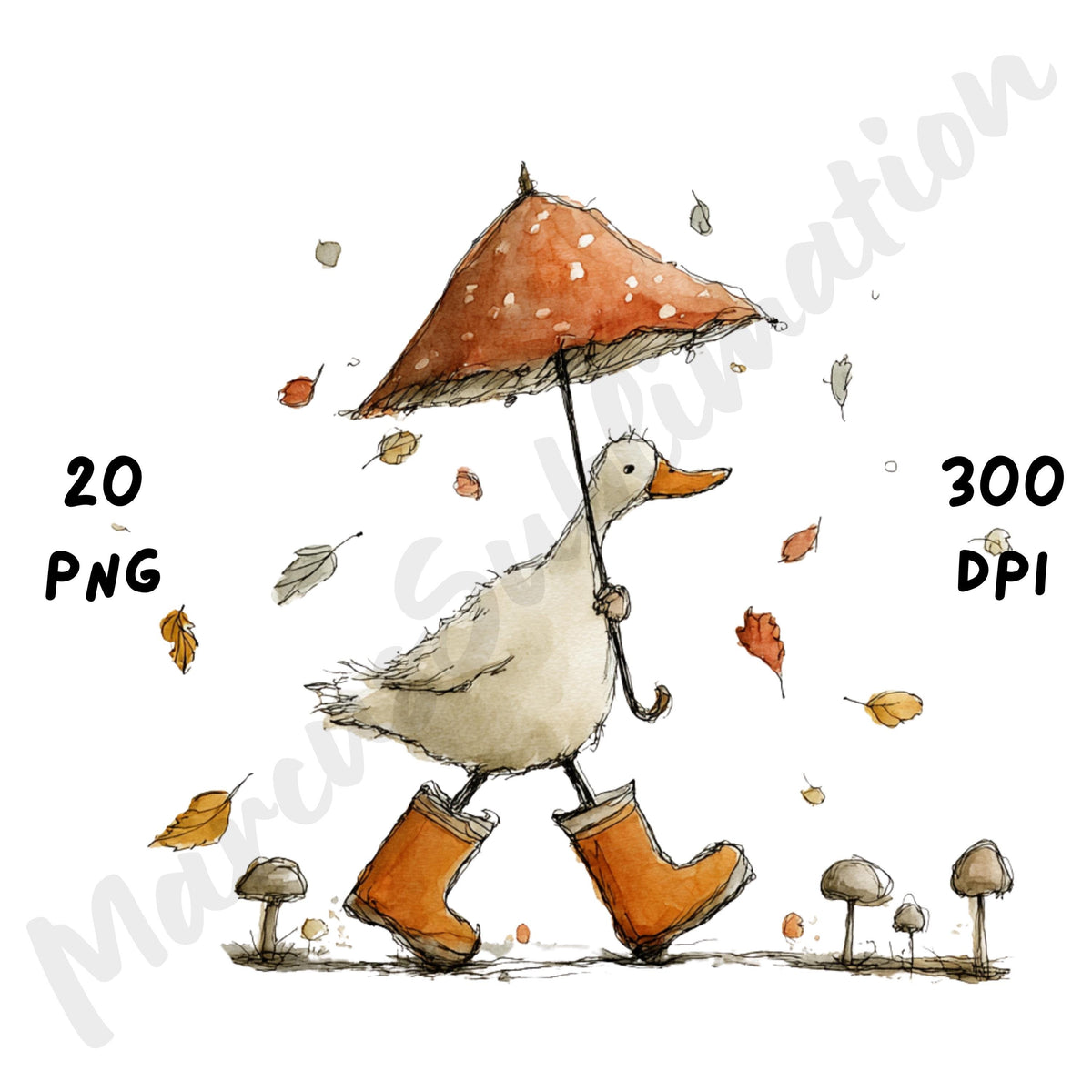 Fall Birds Whimsical Clipart Bundle