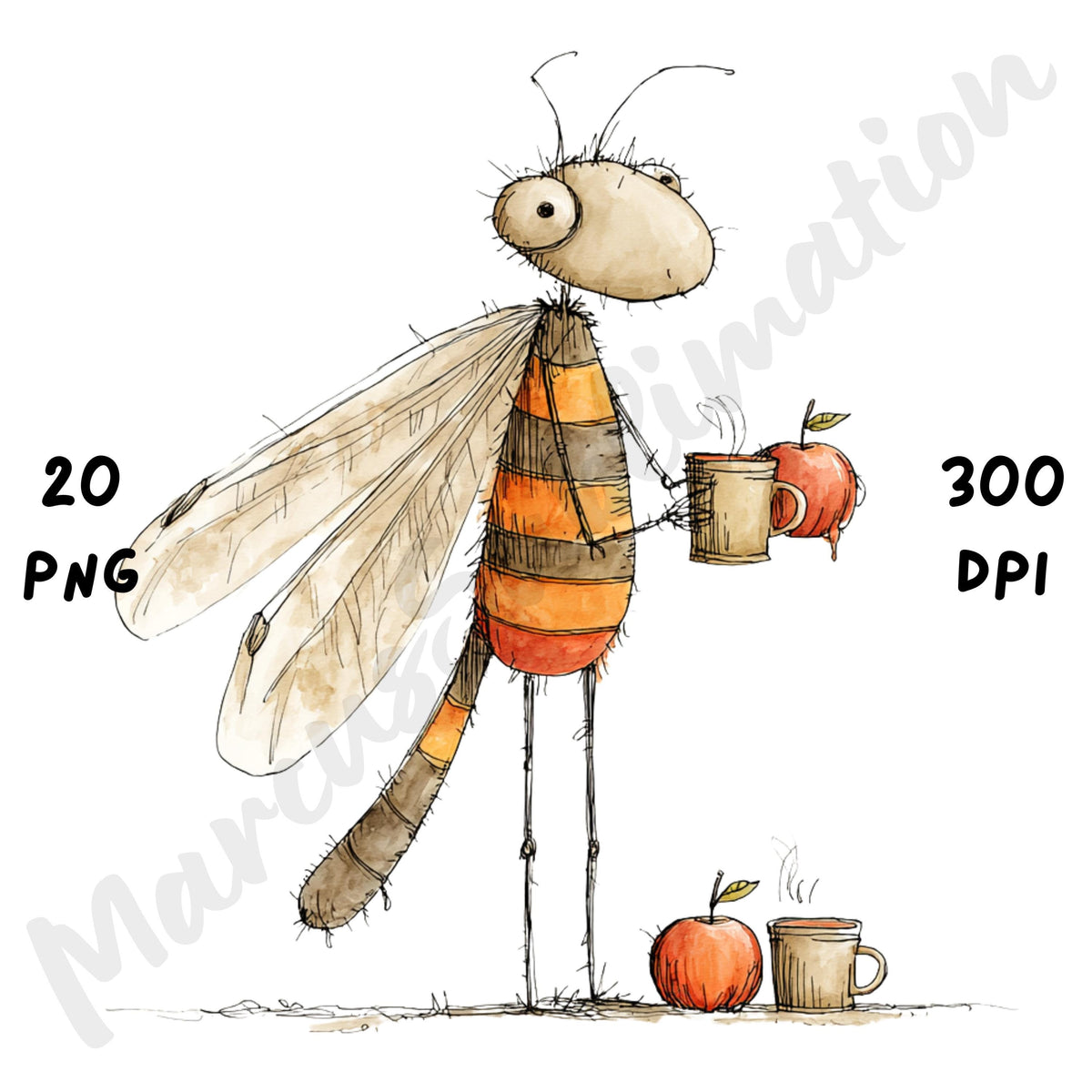 Fall Insects Whimsical Clipart Bundle