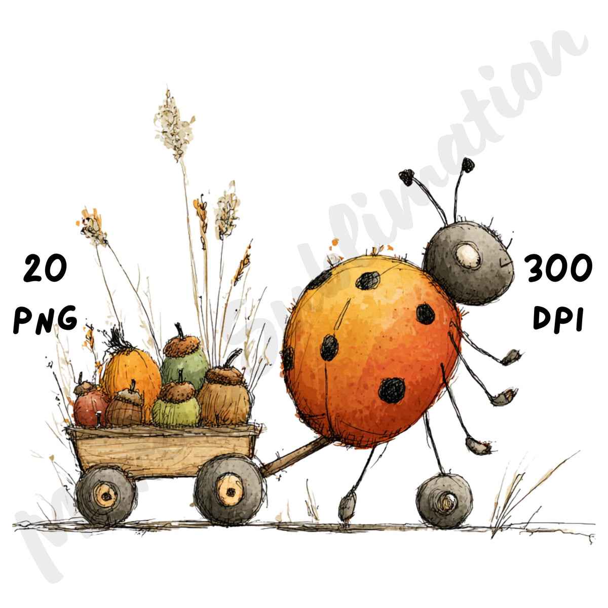 Fall Insects Whimsical Clipart Bundle