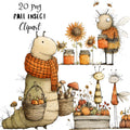 Fall Insects Whimsical Clipart Bundle