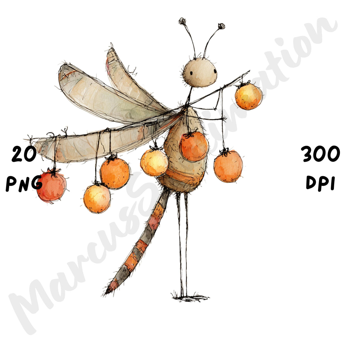 Fall Insects Whimsical Clipart Bundle
