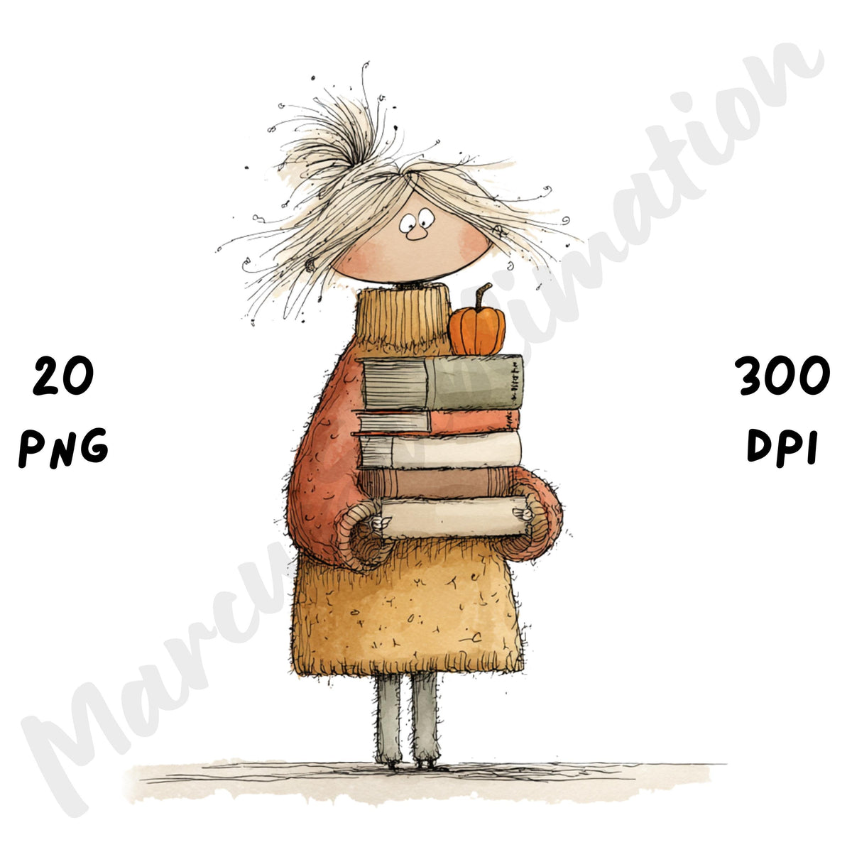 Fall Girl Whimsical Clipart Bundle