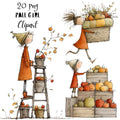 Fall Girl Whimsical Clipart Bundle
