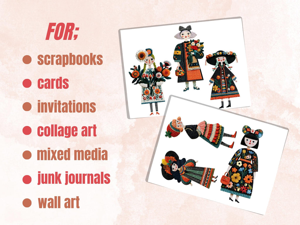 Fashionable Women Fussy Cuts, Printable Cut Outs, Fashion Girl Ephemera, Junk Journal Scrapbook Pack, Chic Paper Craft