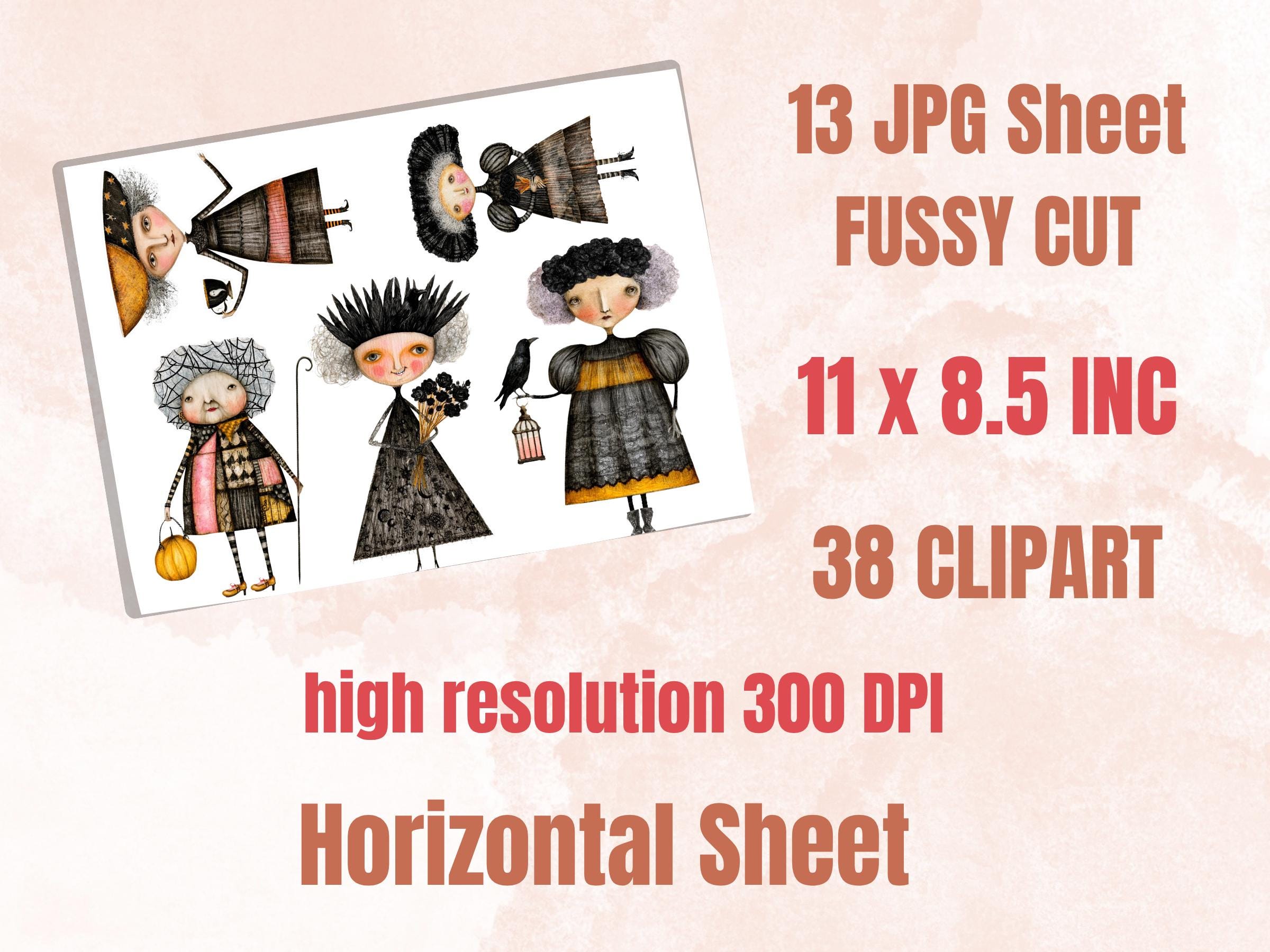 Gothic Grandmas Fussy Cuts, Printable Cut Outs, Quirky Gothic Ephemera, Junk Journal Scrapbook Pack, Dark Whimsy Craft