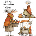 Fall Grandma Whimsical Clipart Bundle