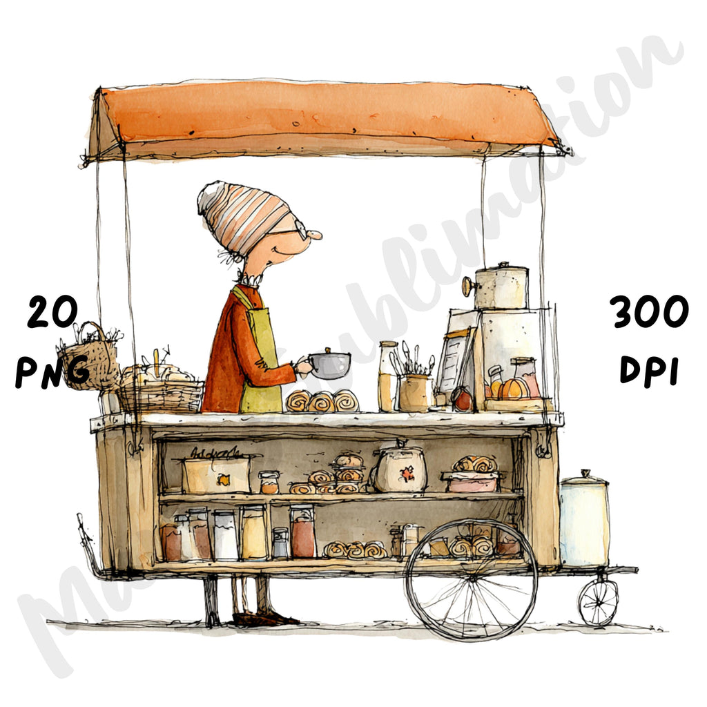 Fall Grandma Whimsical Clipart Bundle