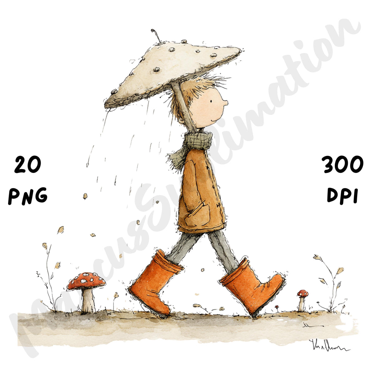 Fall Boy Whimsical Clipart Bundle