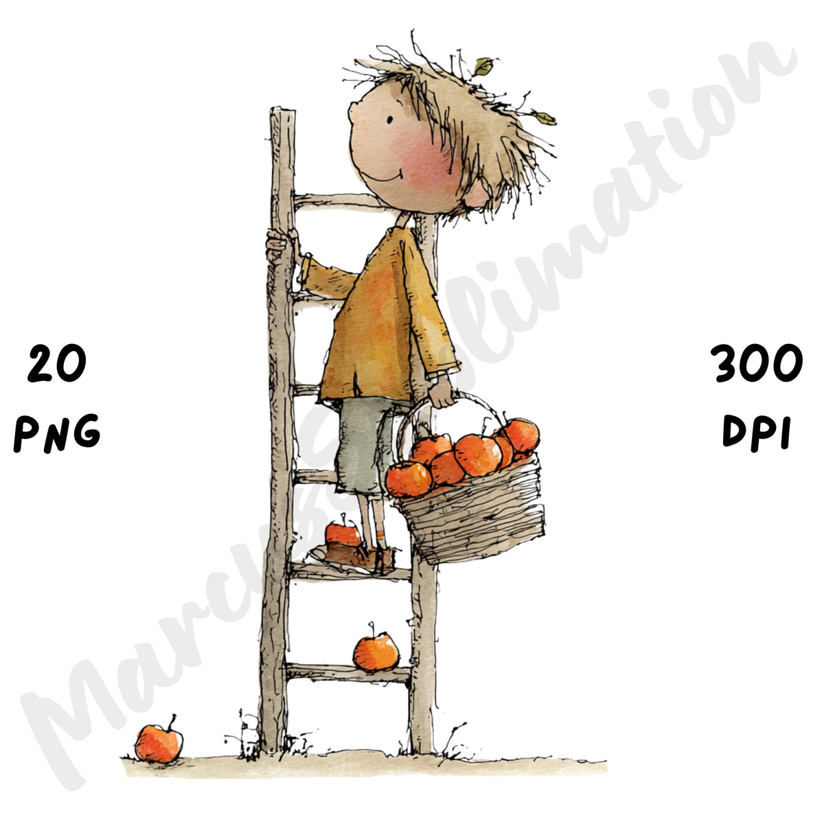 Fall Boy Whimsical Clipart Bundle