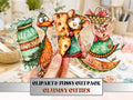 Clumsy Cuties Fussy Cuts & Clipart, Printable Quirky Cut Outs, Funny Ephemera, Junk Journal Scrapbook Kit, Whimsical Paper Craft