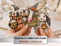Spooky Animals Fussy Cuts & Clipart, Printable Halloween Animal Cut Outs, Quirky Gothic Ephemera, Junk Journal Scrapbook Kit