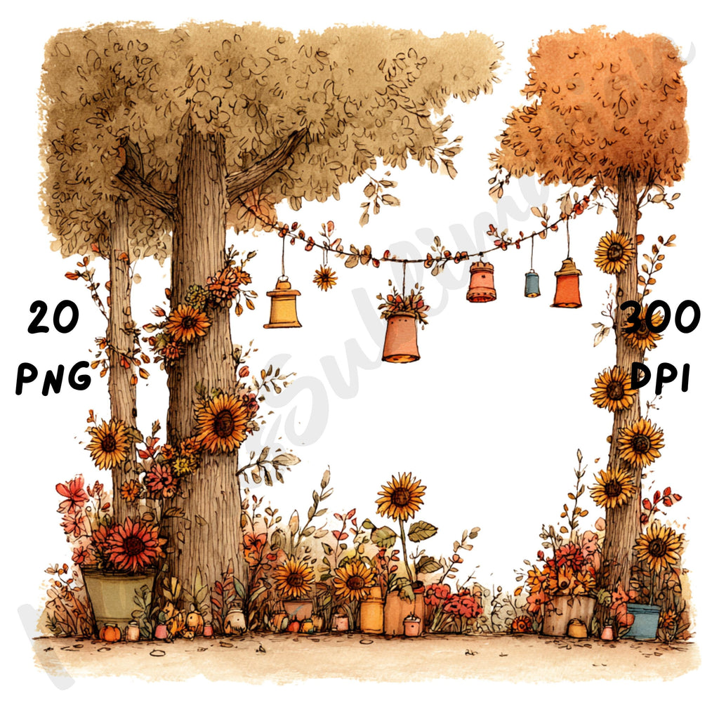 Fall Forest Whimsical Clipart Bundle