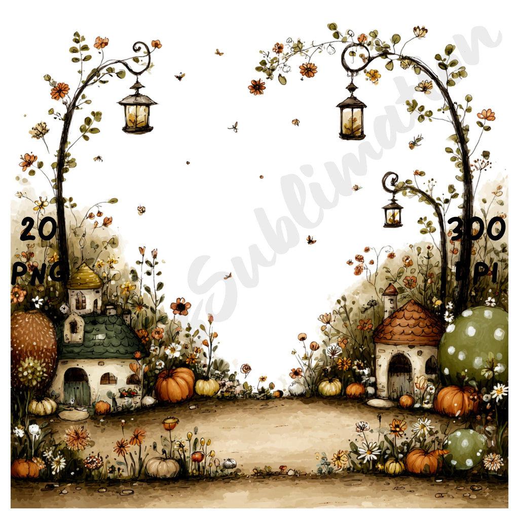 Fall Garden Whimsical Clipart Bundle