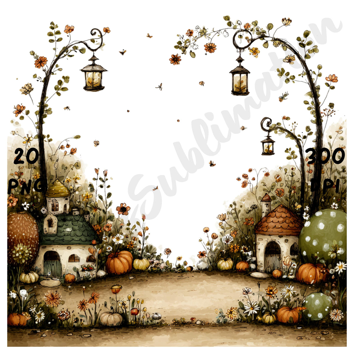 Fall Garden Whimsical Clipart Bundle