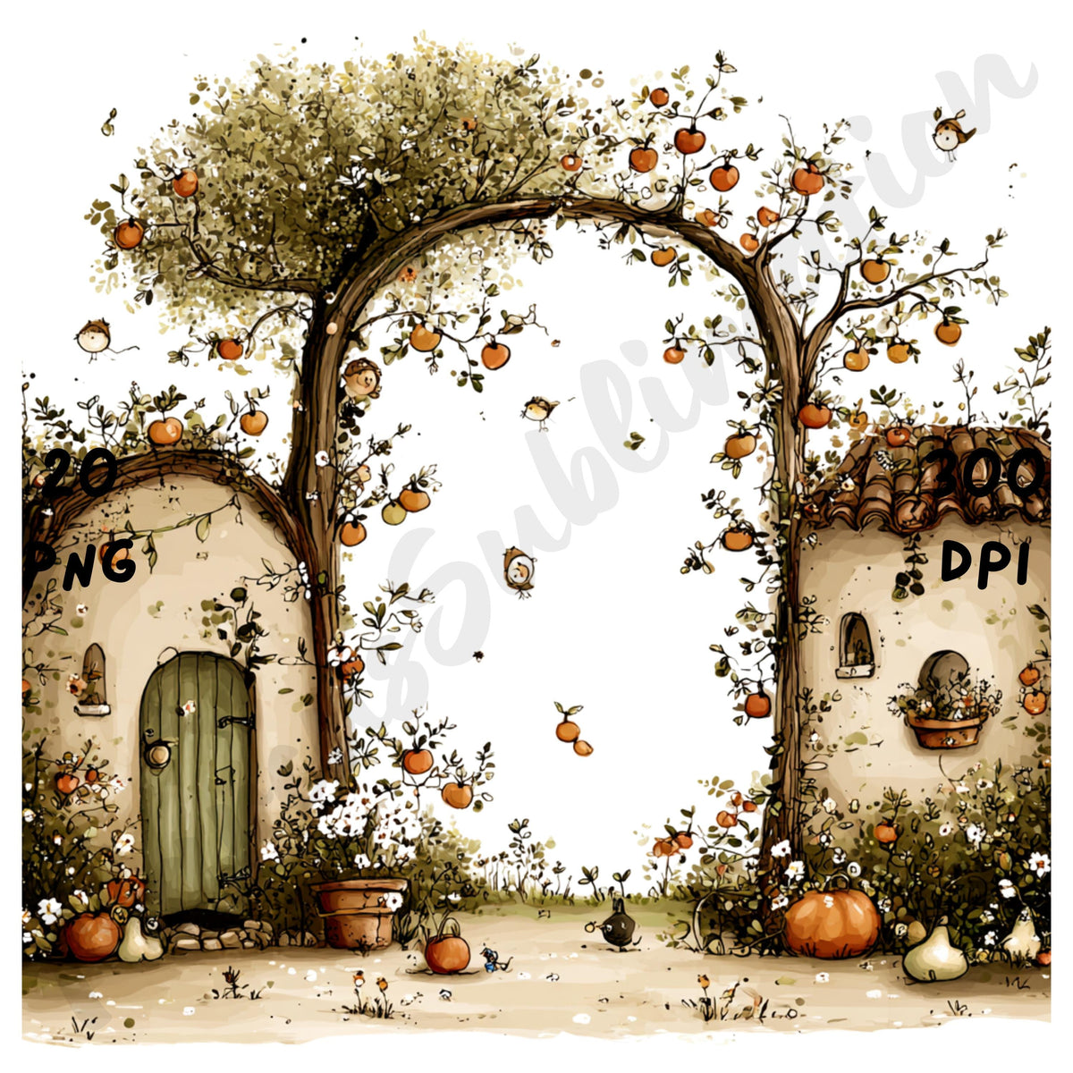 Fall Garden Whimsical Clipart Bundle