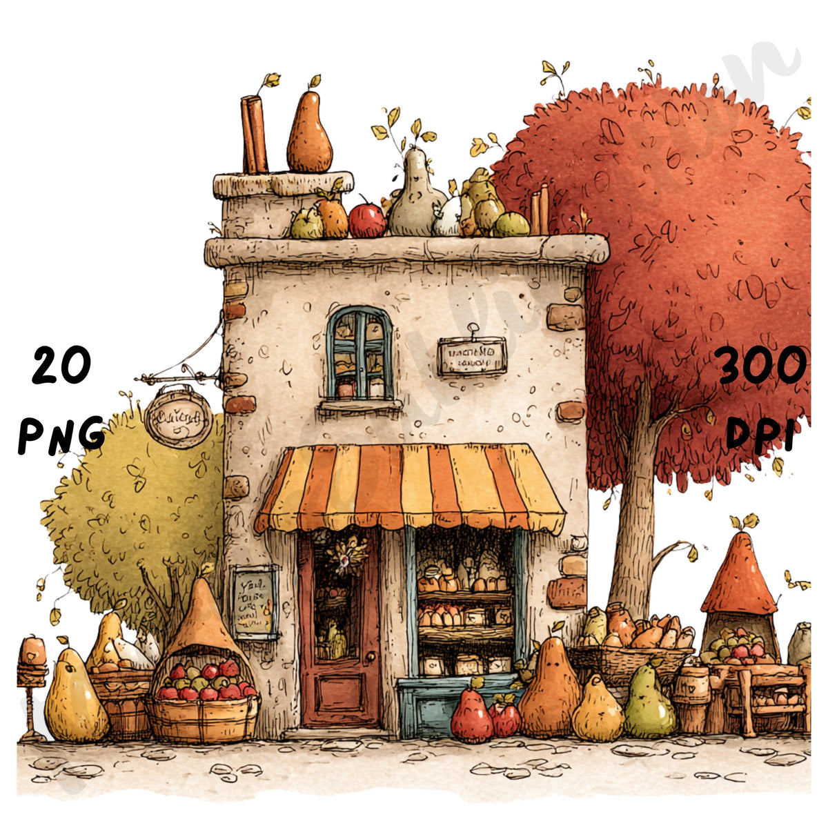 Fall Bakery Whimsical Clipart Bundle