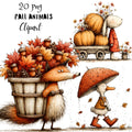 Fall Animals Whimsical Clipart Bundle