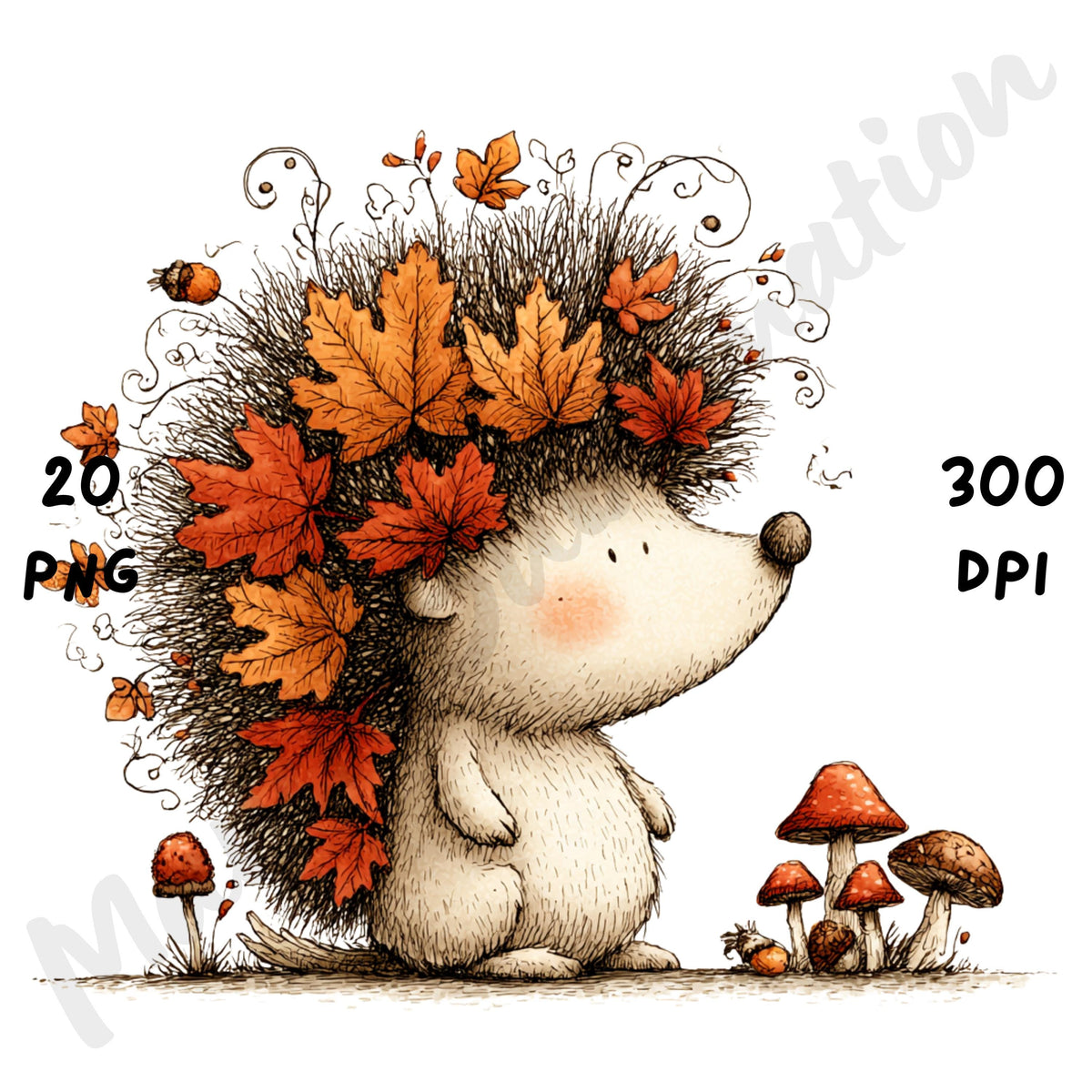 Fall Animals Whimsical Clipart Bundle