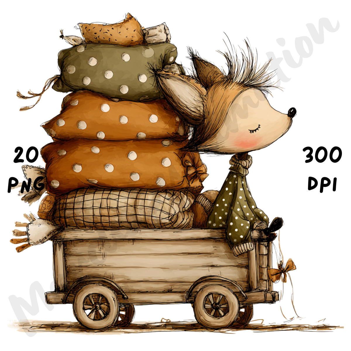 Fall Fox Whimsical Clipart Bundle