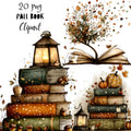 Fall Books Whimsical Clipart Bundle
