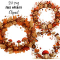 Fall Wreaths Whimsical Clipart Bundle