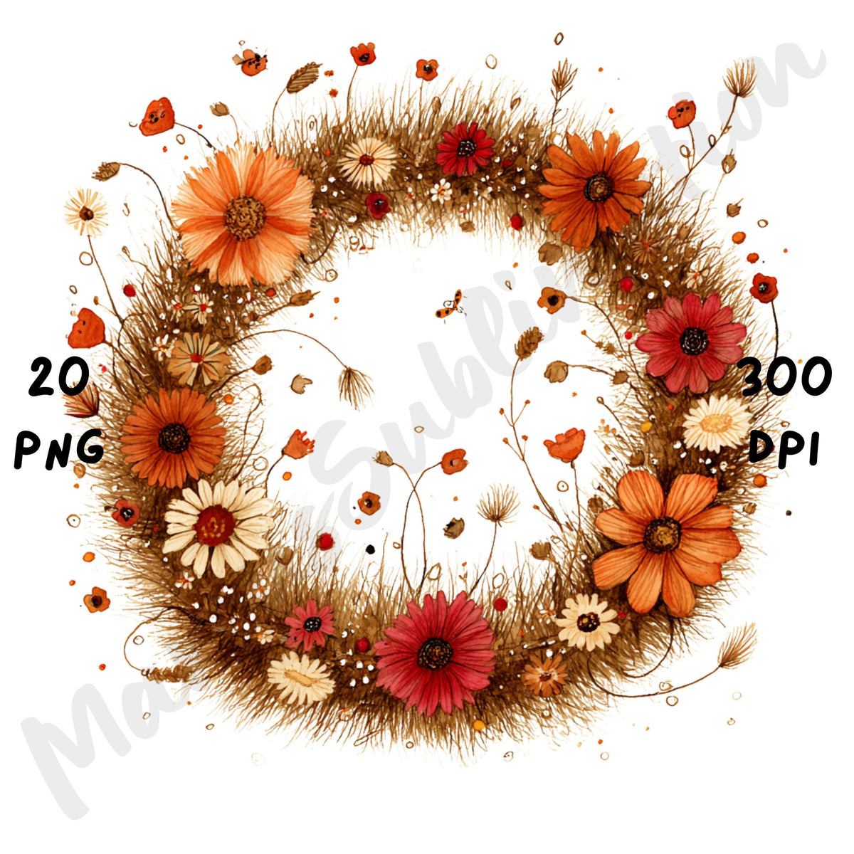 Fall Wreaths Whimsical Clipart Bundle