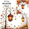 Fall Lanterns Whimsical Clipart Bundle