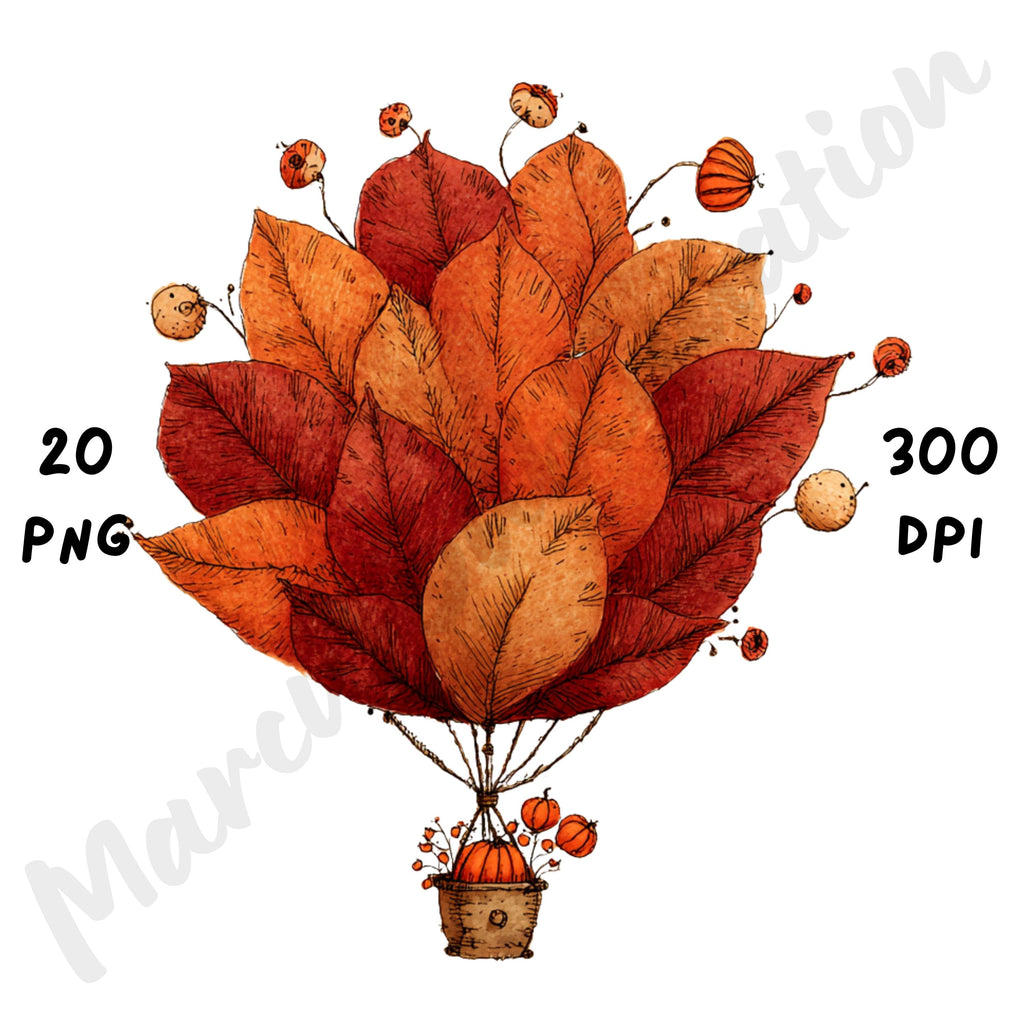 Fall Leaves Whimsical Clipart Bundle