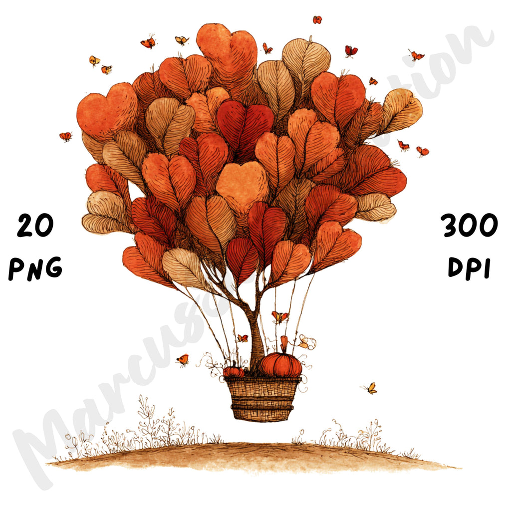Fall Leaves Whimsical Clipart Bundle