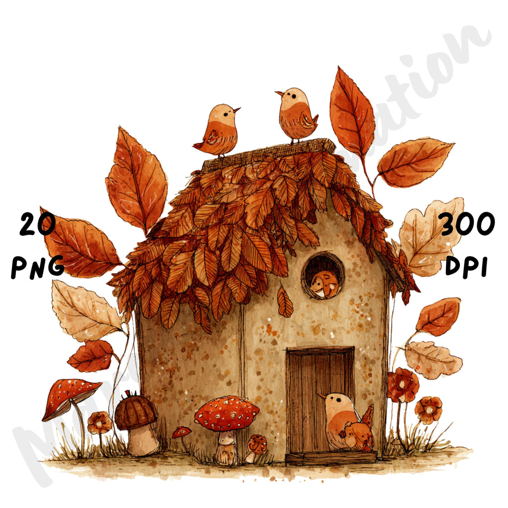 Fall Leaves Whimsical Clipart Bundle