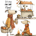 Fall Dog Whimsical Clipart Bundle